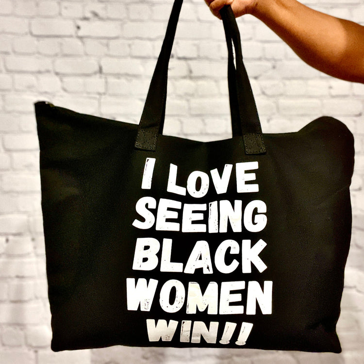 I Love Seeing Black Women Win Canvas Tote Bag