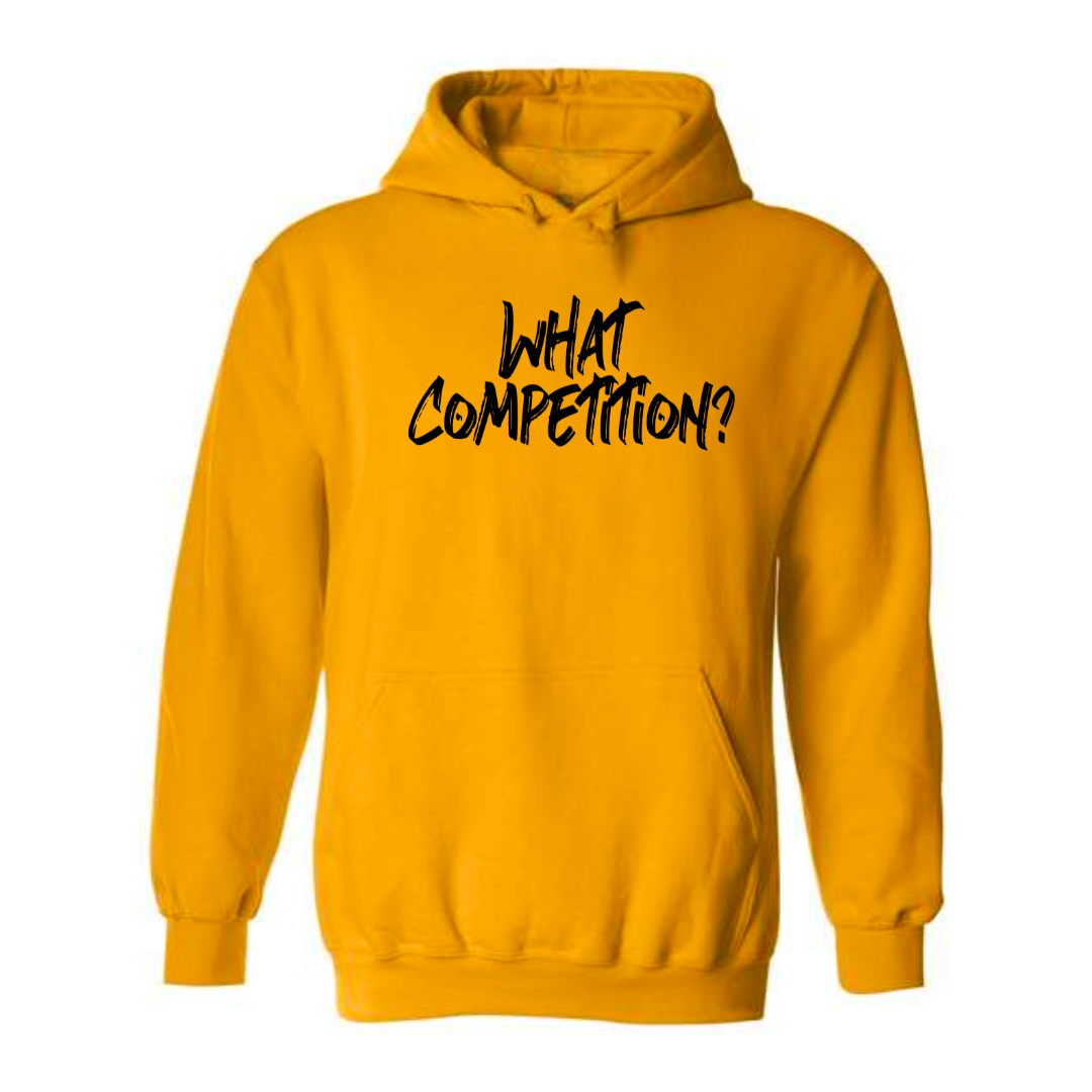 What Competition Hooded Sweatshirt Gray Gold or Royal