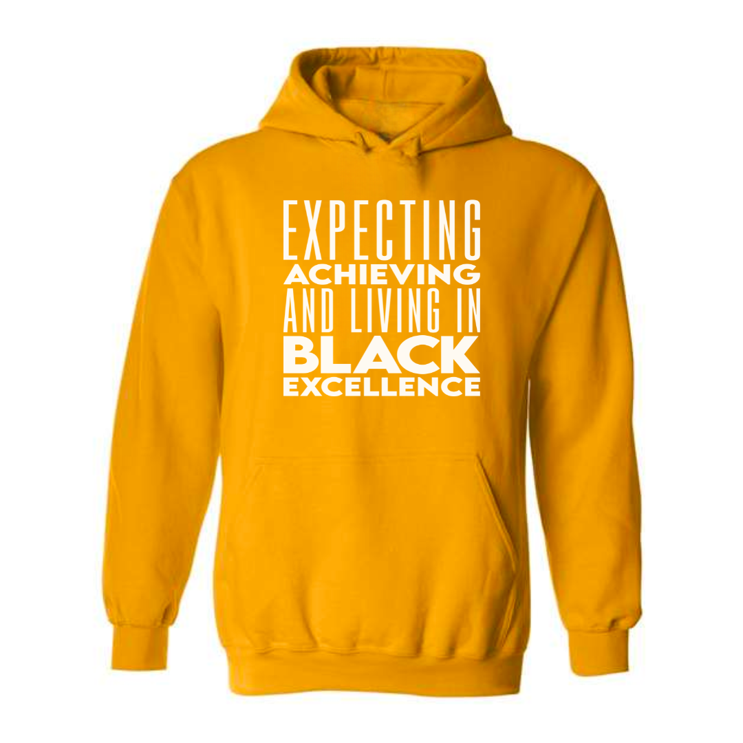 Black Excellence hooded sweatshirt gold