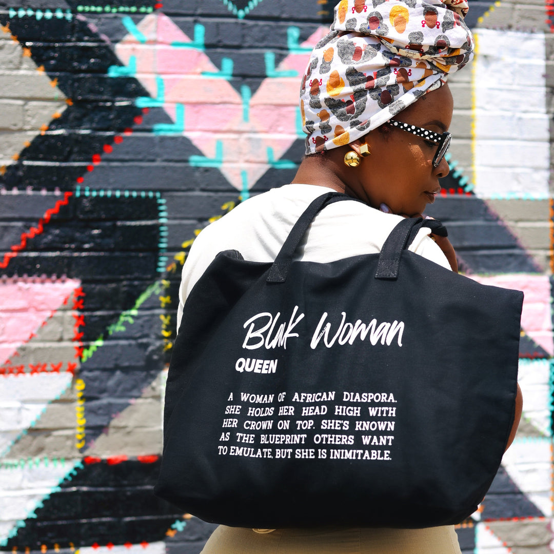 Black Woman Definition Zippered Tote over shoulder