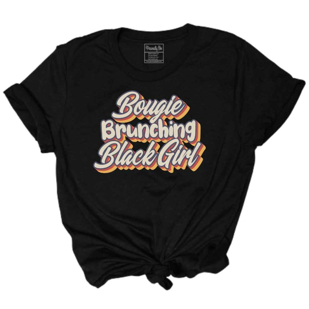 Bougie Brunching Black Girl black tshirt