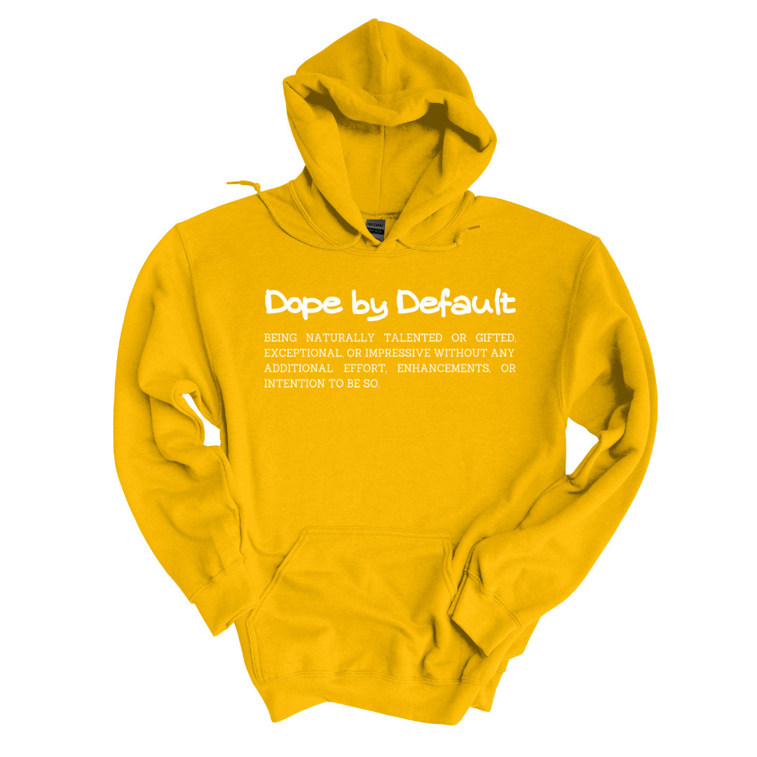 Dope by Default Definition hooded sweatshirt gold