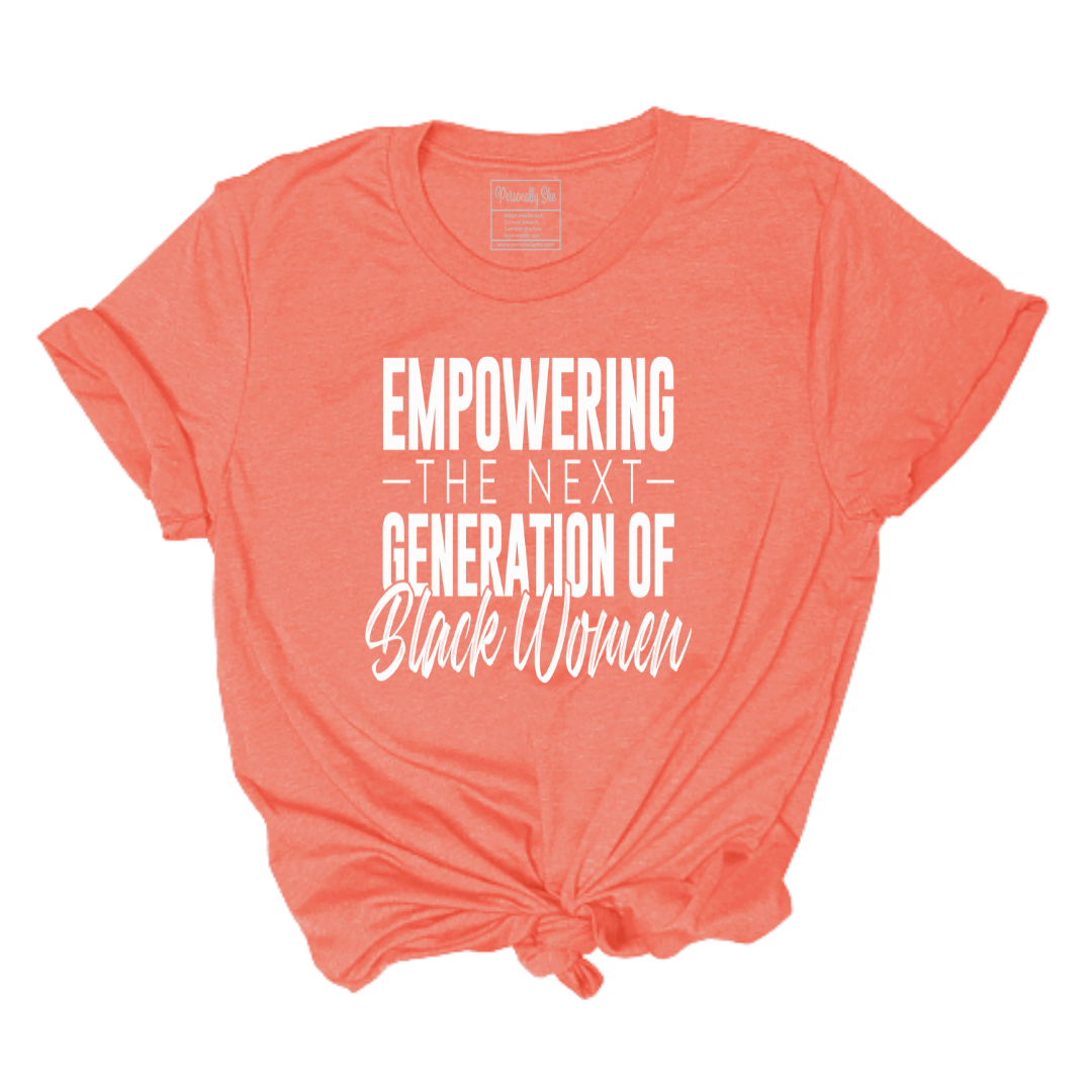 Empowering the Next Generation of Black Women coral t-shirt
