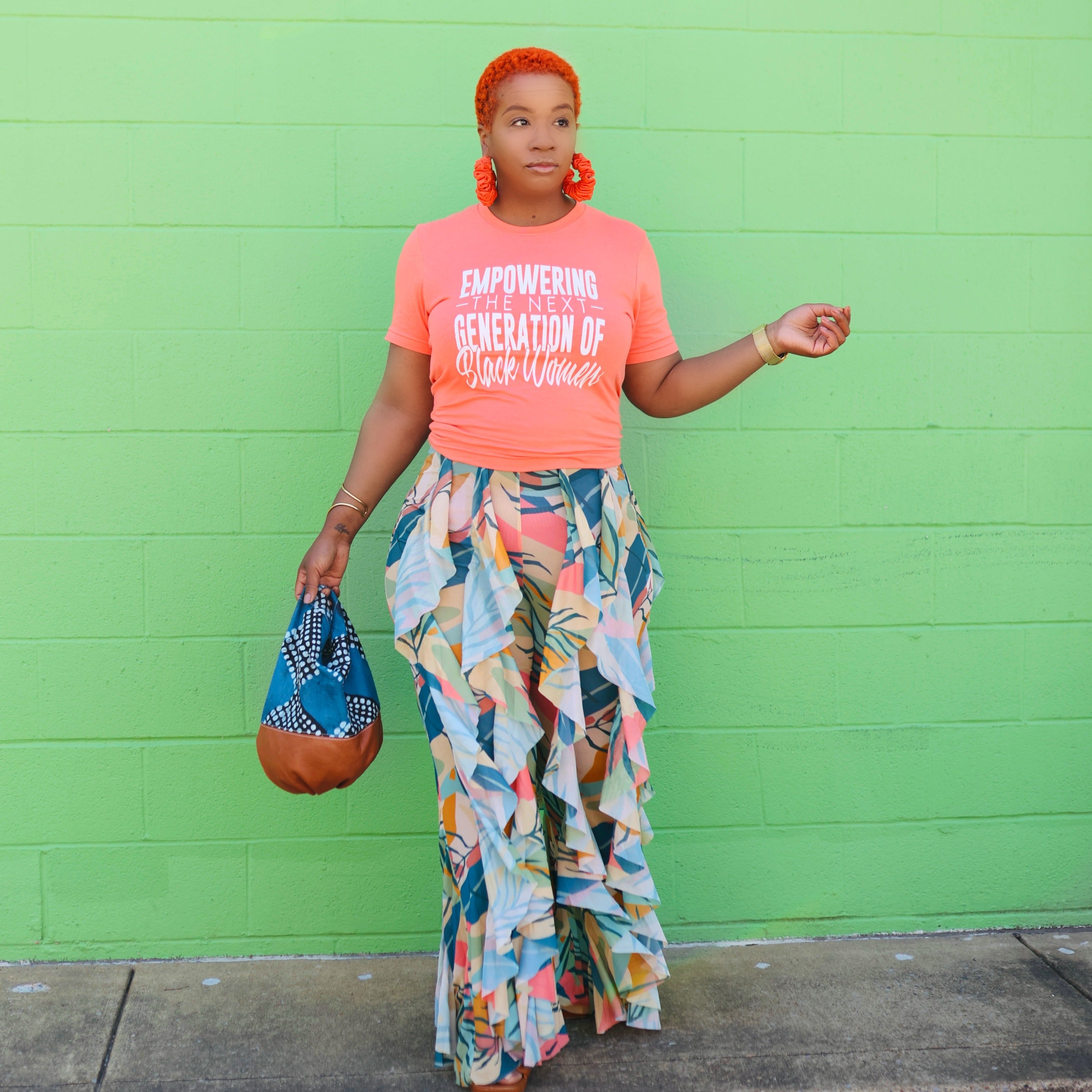 Empowering the Next Generation of Black Women model coral tee