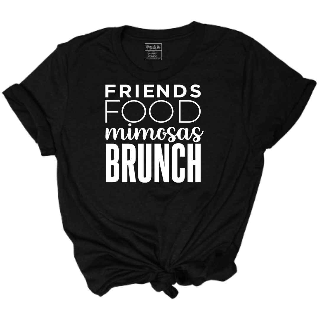 Friends Food Mimosas Brunch tshirt black