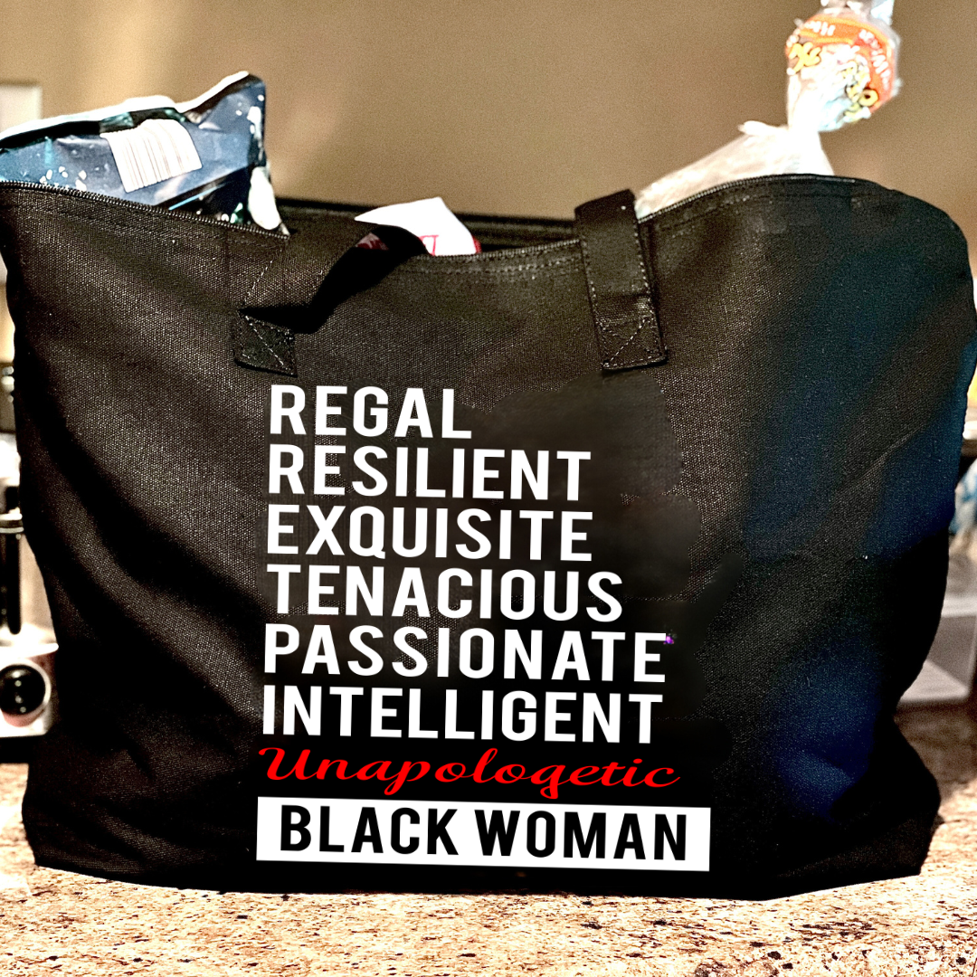 Traits of a Black Woman Tote Bag with Zipper for Groceries