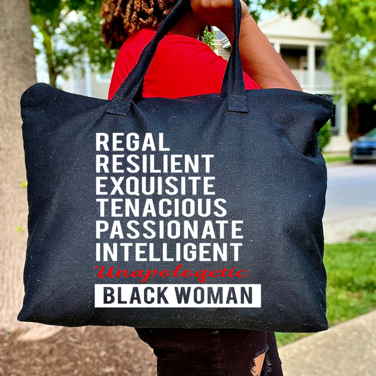 Traits of a Black Woman Canvas Zippered Tote Bag