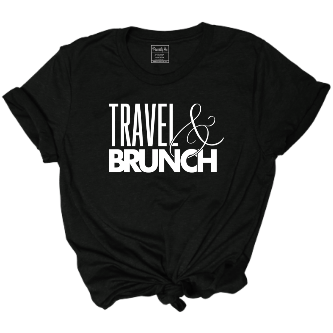 Travel and Brunch black tee