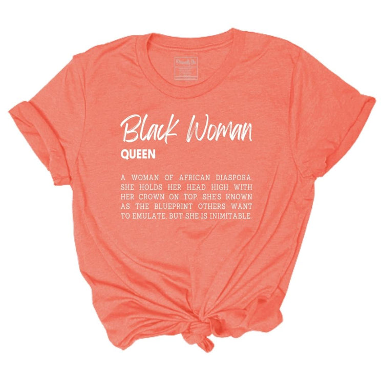 Black Woman Definition Tee coral