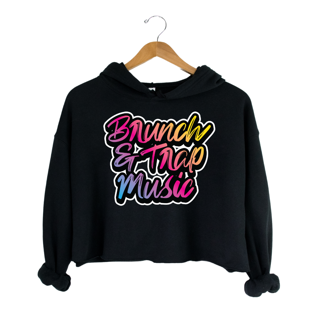 Brunch & Trap Music cropped hoodie