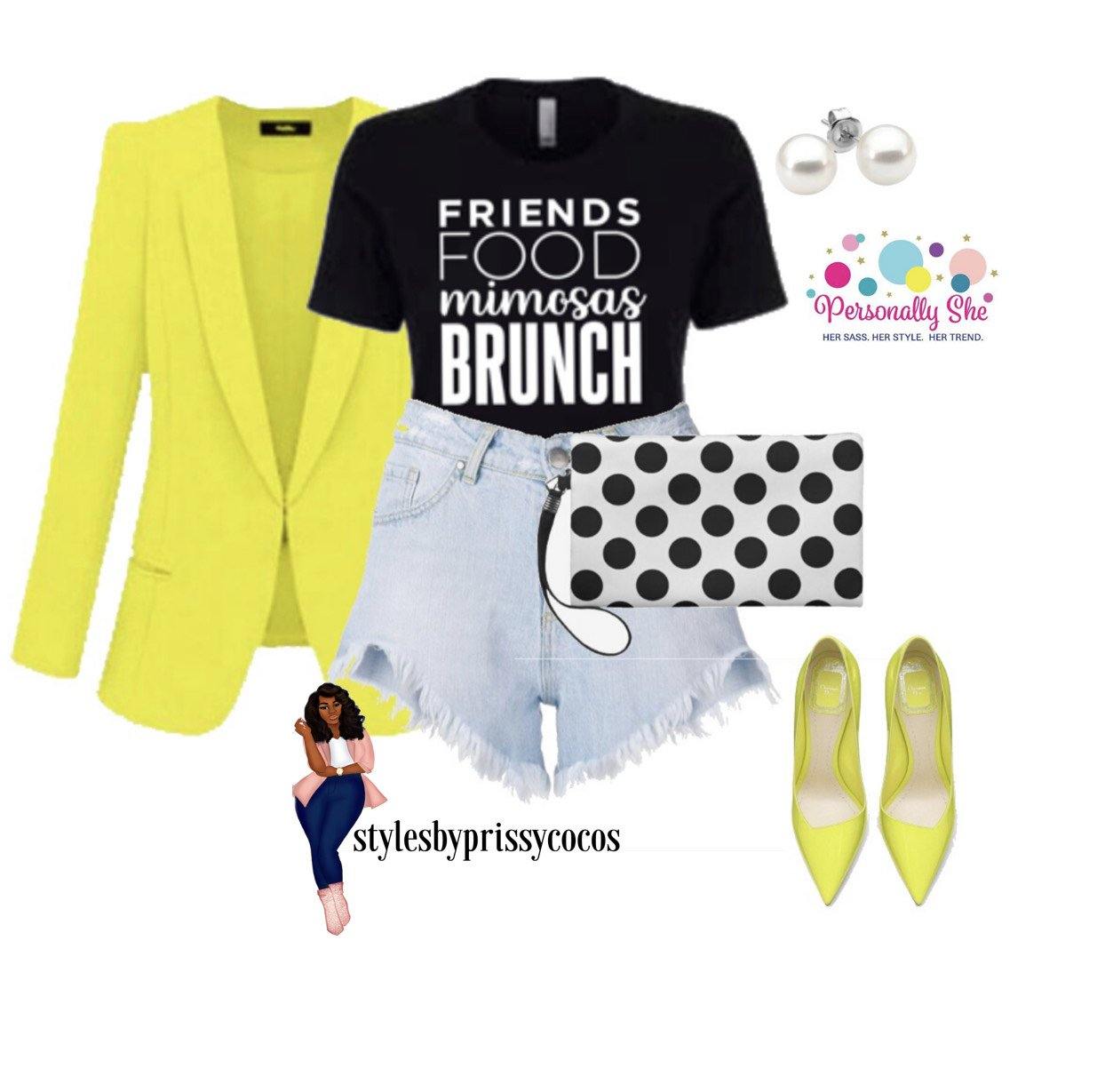 Brunch Outfit - Friends Food Mimosas Brunch tee