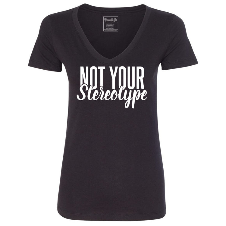 Not Your Stereotype black fitted v neck tshirt