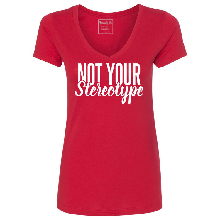 Not Your Stereotype red fitted v neck tshirt